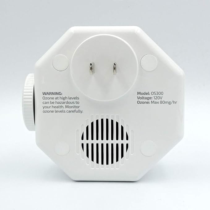 OdorStop OS300 Professional Grade Mini Ozone Generator Ionizer for Deodorizing and Purifying Small Areas Such as Bathrooms, Bedrooms, Personal Workspaces, Hotel Rooms, Offices, and RV’s (300 sq ft +)