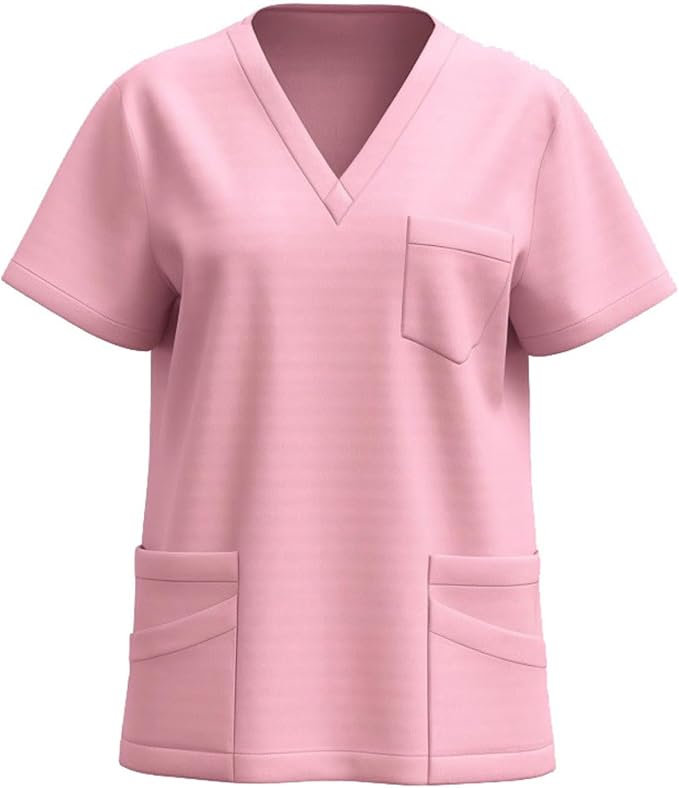 Women Nursing Scrubs Tops Housekeeping Uniform 2026 Women's Scrub Tops Cleaning Clothes for Cleaning Jobs