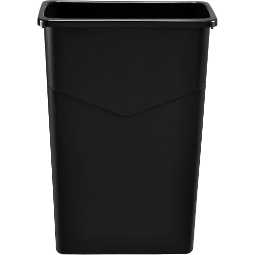 Global Industrial Slim Trash Container with Open Top, Plastic Construction, | 23 Gallon Capacity, 20"W x 11"D x 30"H, For Indoor Use, Lid Sold Separately, Black