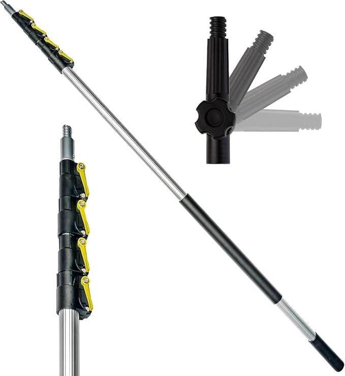 DOCAZOO Extension Telescoping Pole 7-28 Ft | High Reach Extension Pole for Cleaning, Dusting, Window Washing & Painting - Indoor & Outdoor Use (Pole Only)