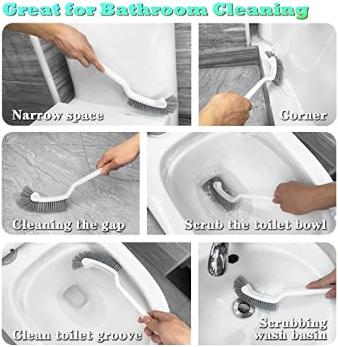 2Pcs Cleaning Brushes, Multi-Purpose Right Angle Brush Scrubbing Kitchen Bathroom Deep Cleaning Edge Corner Crevices Grout Scrub Dish Pot Sink Dishwasher Shower Washbasin for Household Use.