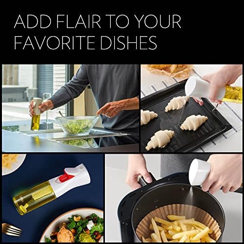 FLAIROSOL OLIVIA. The Original Advanced Oil Sprayer for Cooking, Salads, BBQs and More, Continuous Spray with Portion Control, Trusted by Chefs. Patented Technology. (Glass Bottle) (Golden Leaves) | Portion control mist for air fryer, salad, BBQ, refil...