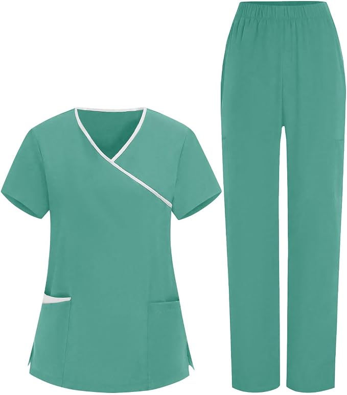 Women Nursing Scrubs Sets Housekeeping Uniform 2026 Women's Scrub Set Cleaning Clothes for Cleaning Jobs