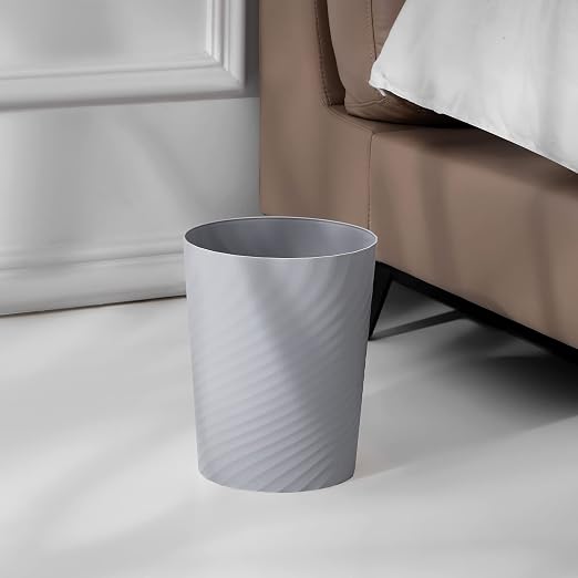 Plastic Small Bathroom Trash Can Wastebasket Garbage Can, Grey, 3 Pack | Sturdy-Easy to Clean, Bathroom, Laundry Room, Kitchen, Office, Kids Room, Dorm, Bedroom, 1.8 Gallon