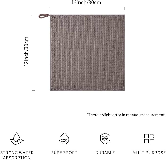 watchget 10 Pack Microfiber Espresso Barista Cleaning Towels, Light Brown | Professional 12"x12" Lint-free Rags;Waffle Weave;Highly Absorbent Cleaning Towels for Espresso Steam Wands&Coffee Counters