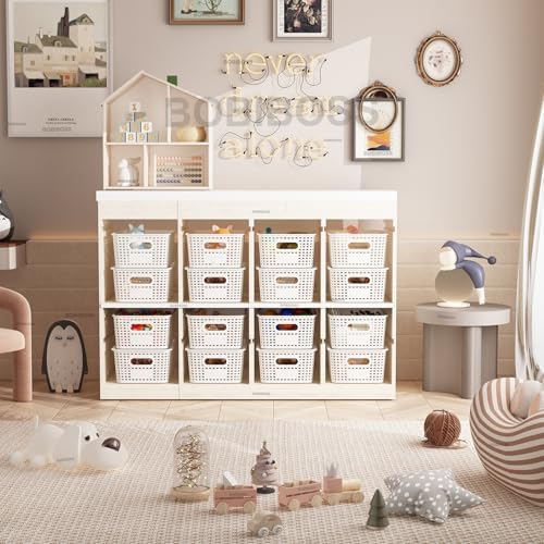 White Plastic Storage Baskets with Lids 12 Pack Stackable Storage Bins Containers for Shelves Organizing, Cute Decorative Storage Boxes for Classroom, Playroom, Closet, Pantry