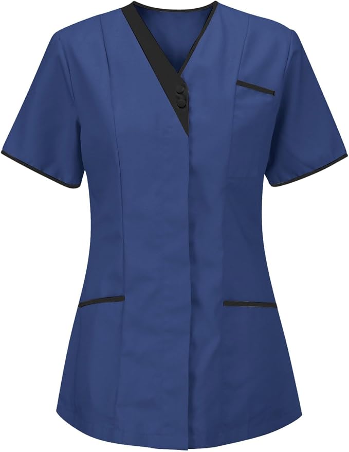 Housekeeping Uniforms - Scrub Tops for Women - Women's Lightweight Stretchy Scrubs for Cleaning Jobs Uniform