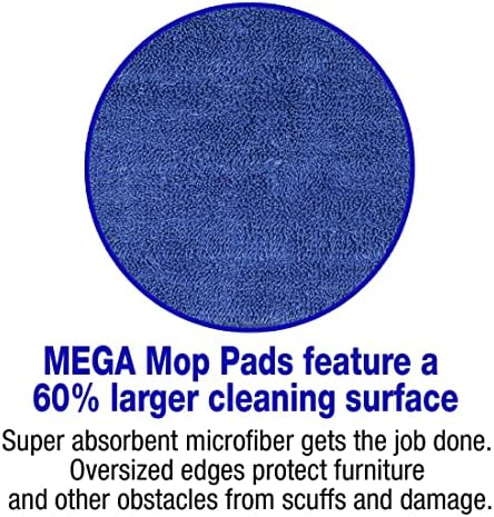 CleanAide All Purpose Super Absorbent Mega Microfiber Mop Pads for 24" Mop Plate, Machine Washable, Traps Dust, Dirt & Pet Hair, Reusable for Home & Commercial Cleaning, 28"x8", 6-Pack, Green