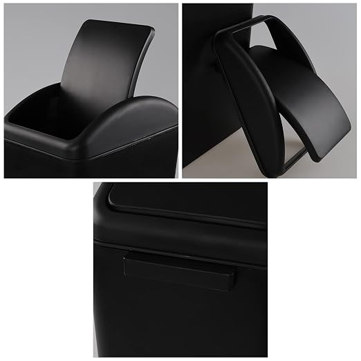 Gloreen 16 L Slim Garbage Can with Swing Lid, 4 Gallon Plastic Waste Basket