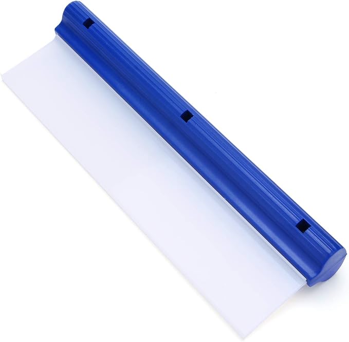 Car Squeegee,12" Flexible T-Bar Water Blade, Silicone, Blue Handle | Water Wiper for Drying, Squeegee for Car, Home Glass, Shower Glass, Mirror, Door Car, Bathroom