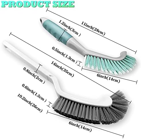2Pcs Cleaning Brushes, Multi-Purpose Right Angle Brush Scrubbing Kitchen Bathroom Deep Cleaning Edge Corner Crevices Grout Scrub Dish Pot Sink Dishwasher Shower Washbasin for Household Use.