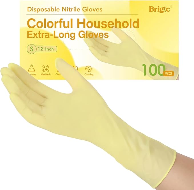 12 Inch Long Cuff Nitrile Gloves, Disposable Gloves | Extended Coverage • Textured Grip • Tear Resistant Protection
