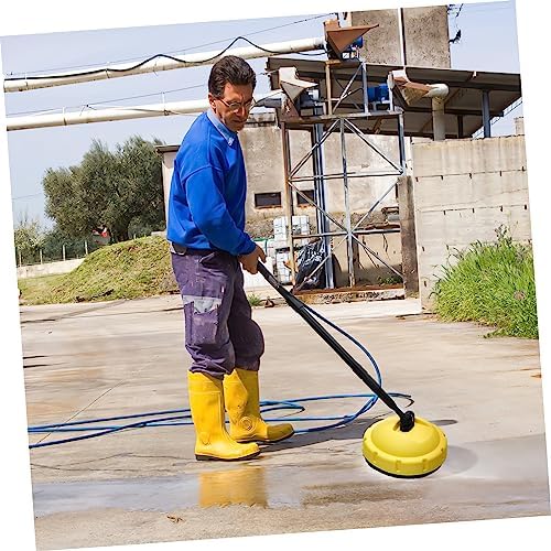 Happyyami High Pressure Rotary Surface Cleaner with Long Handle for Efficient Home and Automotive Cleaning Patios Driveways and Vertical Surfaces