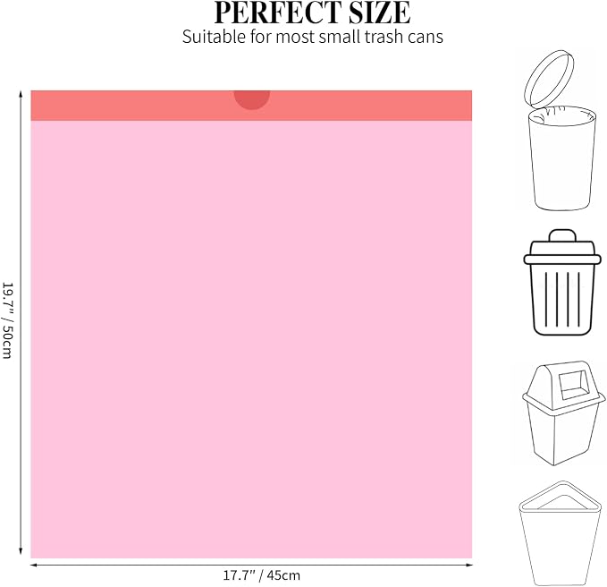 60 Counts Drawstring Small Trash Bags,4 Gallon Small Garbage Bags,Pink | Thicken Drawstring Trash Bags for Kitchen,Bathroom,Bedroom,Home,Office Trash Cans