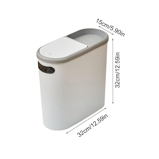 Slim Trash Can with Lid Slim Rubbish Container | Leakproof Rubbish Bin for Apartment RV Office Dormitory Boat Bathroom Bedroom Laundry Room Garage