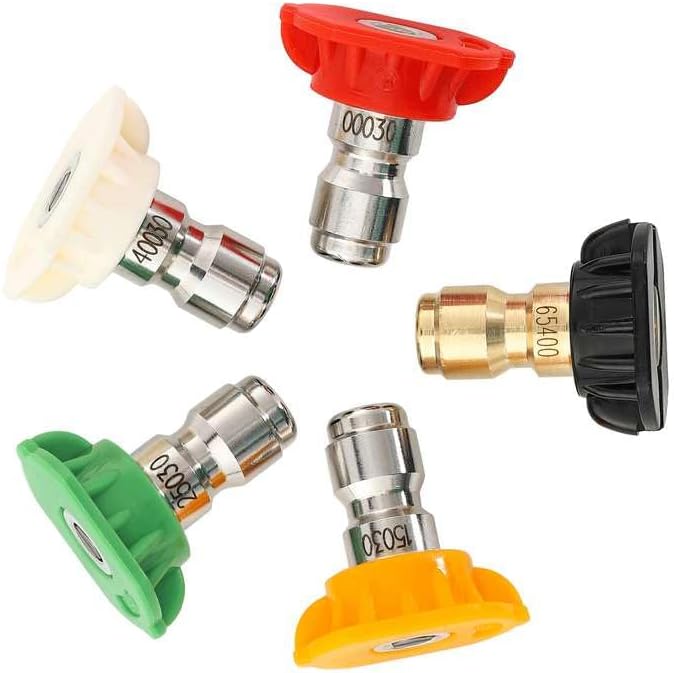 Tool Daily Pressure Washer Nozzle Tips Multiple Degrees, 1/4 Inch, 3.0 GPM | Power Washer Tips Set for Car Washing, 1/4" Quick Connect, 4000 PSI, 5 Pack