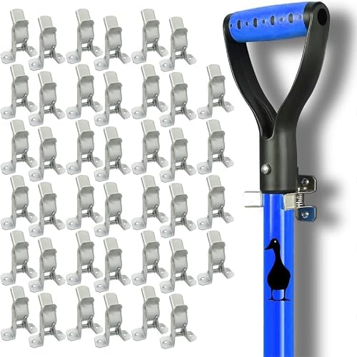 Black Duck Brand White Spring Grip Clamps, Mop and Broom Clamp Holder for Shovel, Rake, Broom, Mop, Etc. (40, Standard)