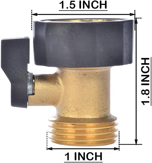 3/4" Brass Garden Hose Shut Off Valve,1-Way Restricted-Flow Water Shut-Off, Fits 3/4 Inch Hose Connector | 1-Way Restricted-Flow Water Shut-Off, Fits 3/4 Inch Hose Connector