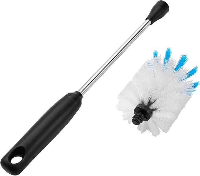 MOSOLAN Stainless Steel Bottle Brush Refills, White | 3 Pack Replacement Brush Heads, Flat Head