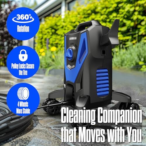4800PSI PowerWasher with 4 Quick Connect Nozzles, Foam Cannon for Car, Lane, Patio Cleaning