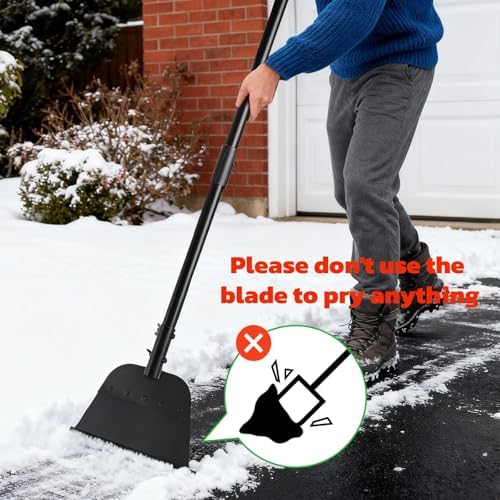 Garden Flat Shovel, 54 Inch Heavy Duty Ice Scraper Chopper | Multifunctional Garden Cleaning Scraper with Adjustable Handle, Snow Shovel Tool for Weeding Driveway Sidewalk Cleaning