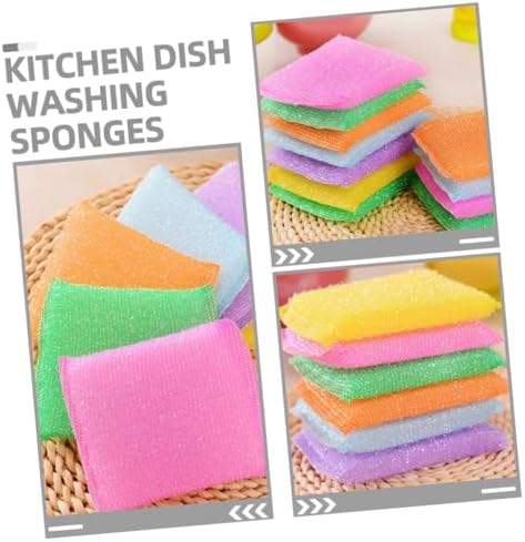20Pcs Kitchen Dish Scrubber Sponges, Sponge Nylon Cleaning Pads | Scratch Free Design, Removes Stubborn Stains, Keeps Tableware Clean, Not Easy to Deform
