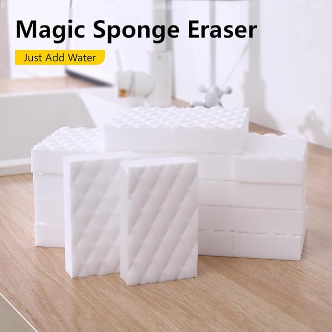 Magic Sponge Eraser,50 Pack Melamine Sponge Bulk,2X Density,Long Lasting | Just add Water,Easy to Use,Cleaning Sponge for Kitchen,Bathroom,Bathtub,Sink,Furniture,Wall Cleaner