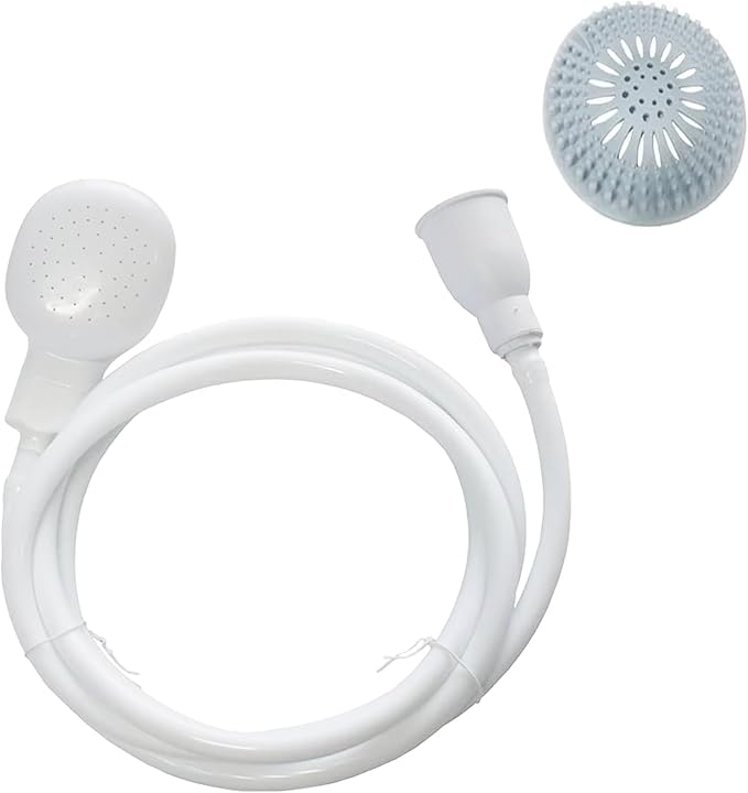 2m/6.56Ft Sink Hose Sprayer,Shampoo Sprayer Handheld Hose Shower Head Spray Hose with Hair Catcher Drain Strainers for Bathing Baby,Pets Shower,Washing Hair,Rinsing Vegetables,Utility Sink