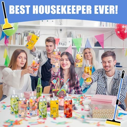 Skylety 12 Pcs Housekeeping Week Appreciation Gift Bulk Cup, Housekeeping 1 | 2026 Housekeeping Week Service Staff Housekeeper Gifts 14 oz Plastic Cup with Lid and Straw We Would Be a Mess Without You
