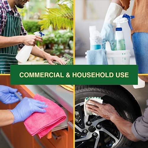 Heavy Duty 32oz Plastic Spray Bottles for Cleaning, Blue 2 Pack | Large empty industrial bottles for gardening, vinegar, chemicals, pro cleaners. Adjustable sprayer nozzle.