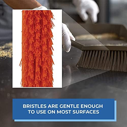 Vikan 45897 Bench Cleaning Brush, Polypropylene/Polyester Medium Bristle Dustpan Brush & Sweeper, 14 Inch, Orange