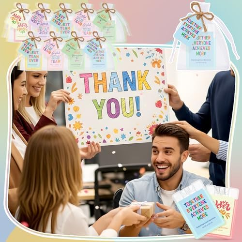 FoldTier 24 Set Housekeeping Week Gifts Bulk Hand Sanitizer Spray | Team Employee Appreciation Gift for Teacher Coworker Staff Nurse, 0.67 oz Mini Mist Hand Sanitizer Spray Travel Size with Tag