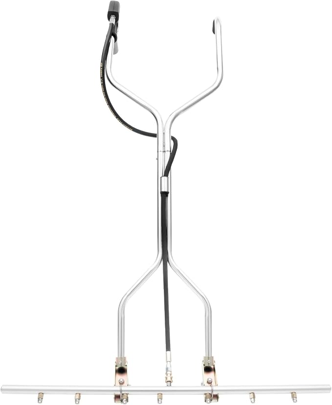 Water Broom, 39 Inch Surface Cleaner Water Broom, Hot Cold Pressure Washer with 7 Nozzles, Stainless Steel Power Washer Broom Attachment with Handle Wheels for Home Patio Terrace Roof Deck Garage