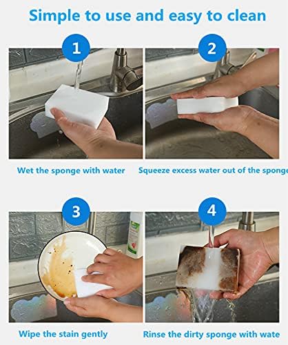 Magic Sponges Eraser,50 Pack 2X Density Melamine Sponge Foam Pad Bulk | Long-lasting Eraser,Just add Water,Multi-purpose Cleaning Sponge for Kitchen, Bathroom,Bathtub, Sink,Furniture