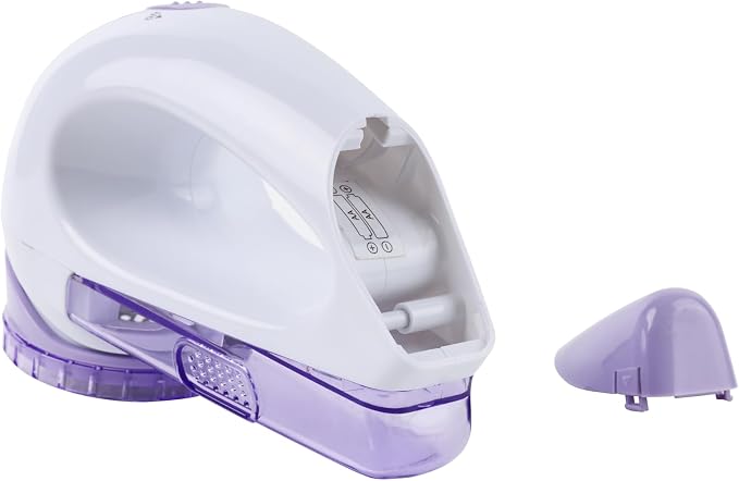 Fabric Shaver & Lint Remover for Clothes and Furniture, Electric Fuzz Remover for Sweaters, Couch, Upholstery and Blankets, AA Battery Operated Defuzzer Removes Pilling and Lint (White+Purple)