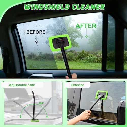 Nilight 37PCS Car Detailing Kit for Interior Exterior Car Care, Green | car wash cleaning kit with storage bag, Deep Clean Car Care Glass Windshield Dashboard Seat Air Vents Wheels Tires