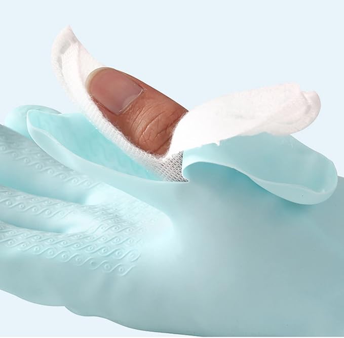 Kitchen Gloves, Waterproof Flexible Reusable Dishwashing Gloves Medium with Flocked Lining,Household Thickened Durable Cleaning Glove for Work Washing Dishes Bathroom Cleaning Tasks