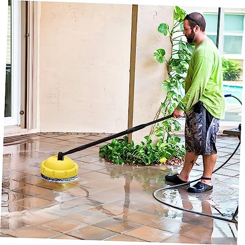 Happyyami High Pressure Rotary Surface Cleaner with Long Handle for Efficient Home and Automotive Cleaning Patios Driveways and Vertical Surfaces