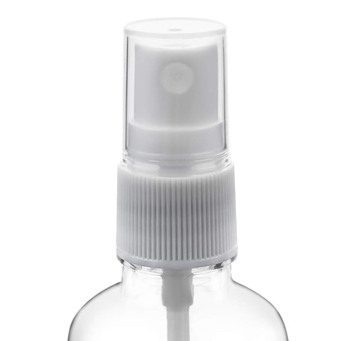 2oz Clear Glass Spray Bottles for Essential Oils, Set of 3 | Small, Plastic Sprayer