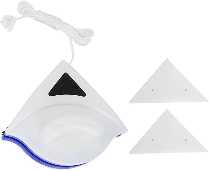 Double Sided Magnetic Window Cleaner, Triangular Design for Interior Exterior Glass Cleaning, Streak-Free Shine