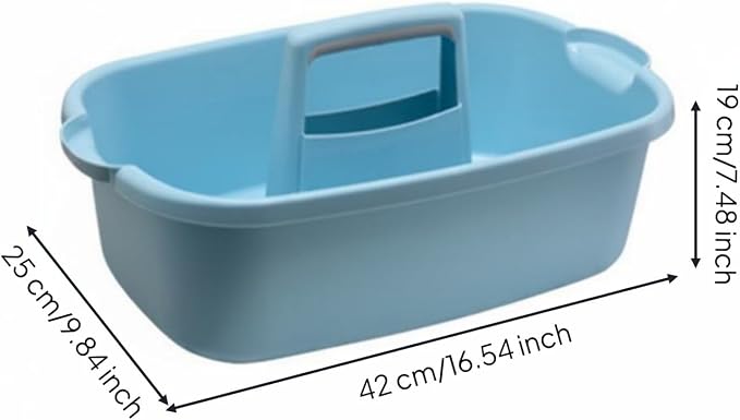 Fenteer Hotel Storage Basket Portable Cleaning Utility Tool Bin Handled Organizer PP Material Center Handle For Room To Room Transport Suitable for bathrooms kitchens garages housekeeping, White