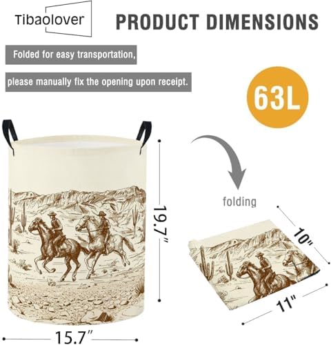 Baby Laundry Basket Baby Nursery Hamper Kids Laundry Basket Toy Storage Bin for Boys Room Decor Gift Baskets for Bedroom Bathroom(Cowboy)