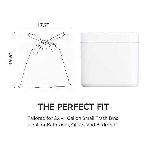 MUEE 5 Rolls Small Trash Bags with Drawstring,75 Count | Touchless Open for Makeup & Skincare, Keeps Beauty Waste Hidden