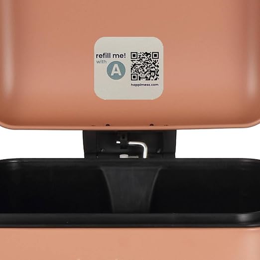 happimess Betty 8 Gal Step Trash Can Soft-Close Lid, Clay Rose | Removable Liner, Semi-Rectangular, Steel Pedal, Iron Powder Coated, 27" Height, Non-Skid Base