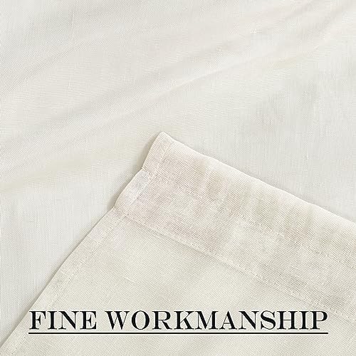 NICETOWN Ivory White Sidelight Door Curtain 72 Inches Long for Side Window | Linen Sheer, Privacy Light Filtering, French Door Curtain Panels with Adjustable Tieback, 26 inch Wide, 1 Panel, Ivory White