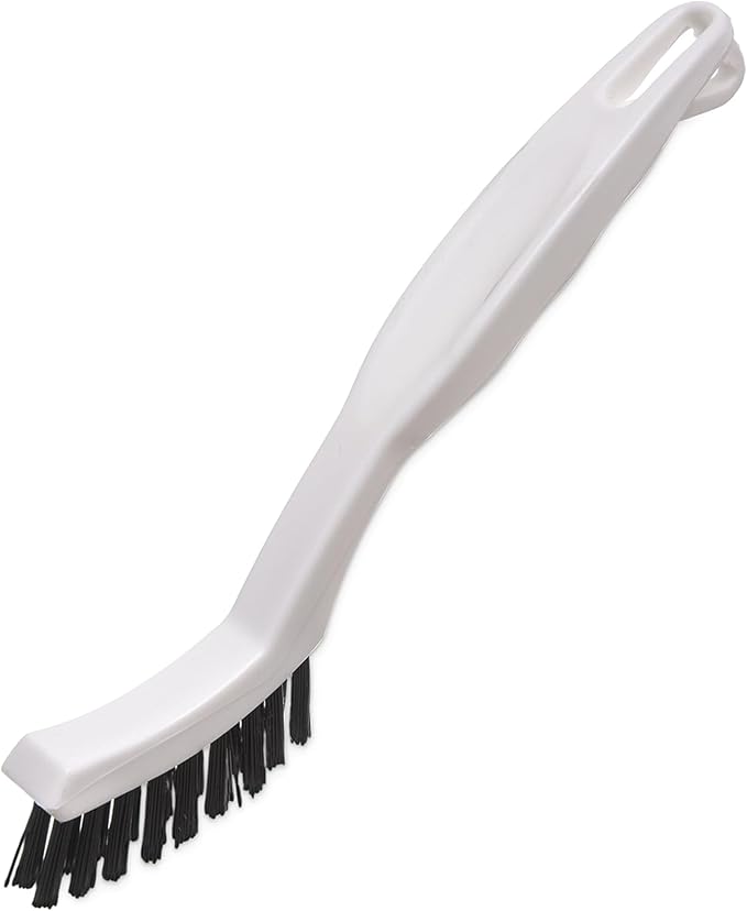 SPARTA Grout Brush with Stiff Nylon Bristles, 8 Inch, White, 24-Pack | Flo-Pac, Stiff Crimped Nylon Bristles, 2.75-Inch Brush Section, Narrow Crevices, BPA Free