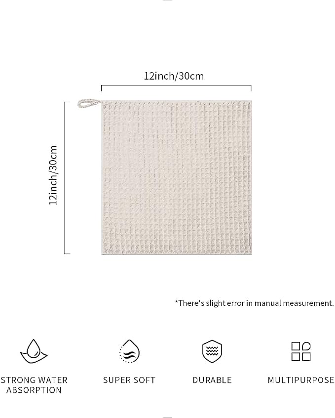 watchget 6 Pack Microfiber Espresso Barista Cleaning Towels, Khaki | Professional 12"x12" Lint-free Rags; Highly Absorbent Cleaning Towels for Espresso Steam Wands & Coffee Bar Counters