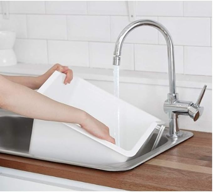 Daily Stackable Organizer Stores Recycling Bin Container with Lid, Handle, Recycle Sticker Trash Bin Label, Tools and Toys, Handy Recycler, 3 Pack of Bins White