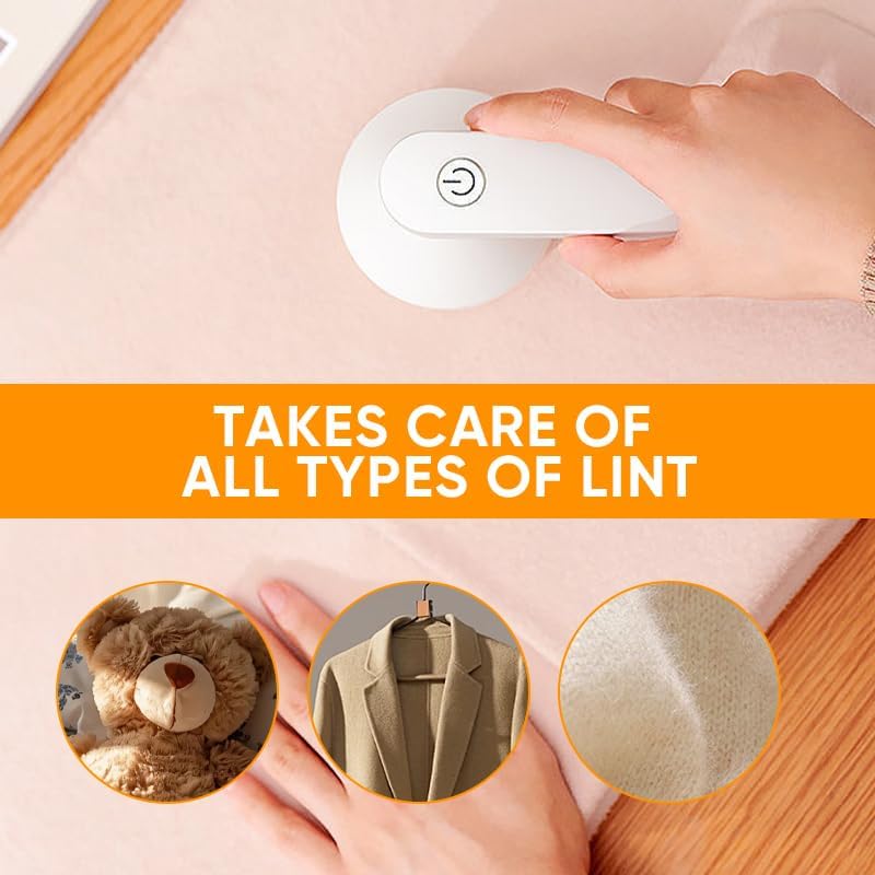 Saker Lint Remover 2026 Plus| Electric Fabric Shaver for Clothing | Type-C Fast Rechargeable Lint Remover Sweater Shaver for Pilling Clothes,Fuzz Fabric,Blankets,Home Decor (White)