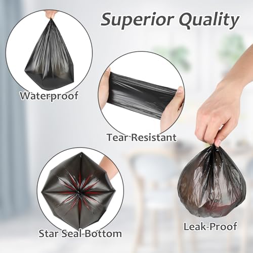 Accmor Mini Car Trash Can Bags for Auto Trash Bin, 120 Count Small Garbage Bags Organizer Tear-Resistant, Liner Refills (Vehicle Trash Can is not Included), Black